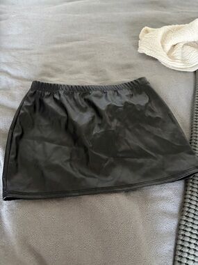 PrettyLittleThing Black Faux Leather Mini Skirt